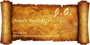 Juszt Oszlár névjegykártya